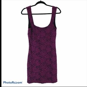 Free People Ruched Body Con Mini Plum Tank Dress